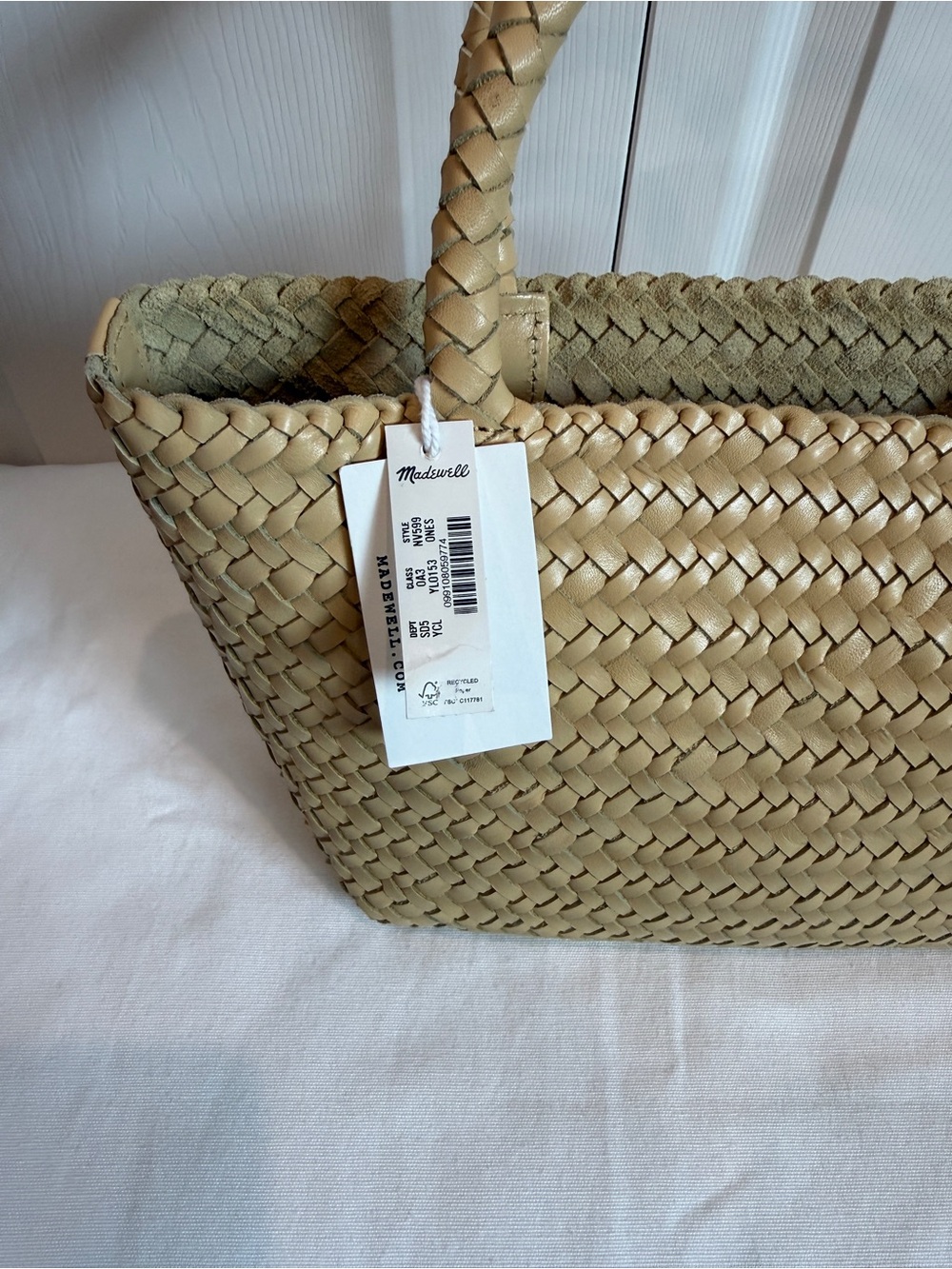 Madewell Woven Mini Leather Tote Bag and Bag Pins - Picture 7 of 8